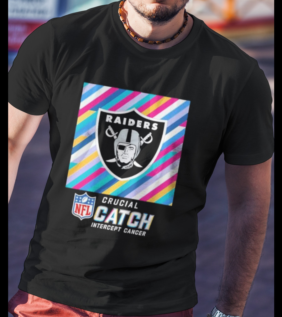 Las Vegas Raiders NFL Crucial Catch Intercept Cancer T-Shirt
