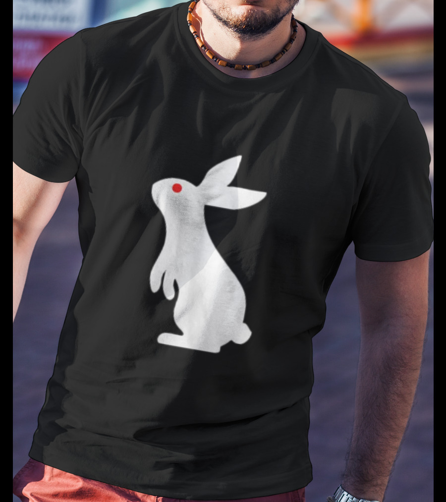 Feed Your Head White Rabbit Men's Black T-Shirt