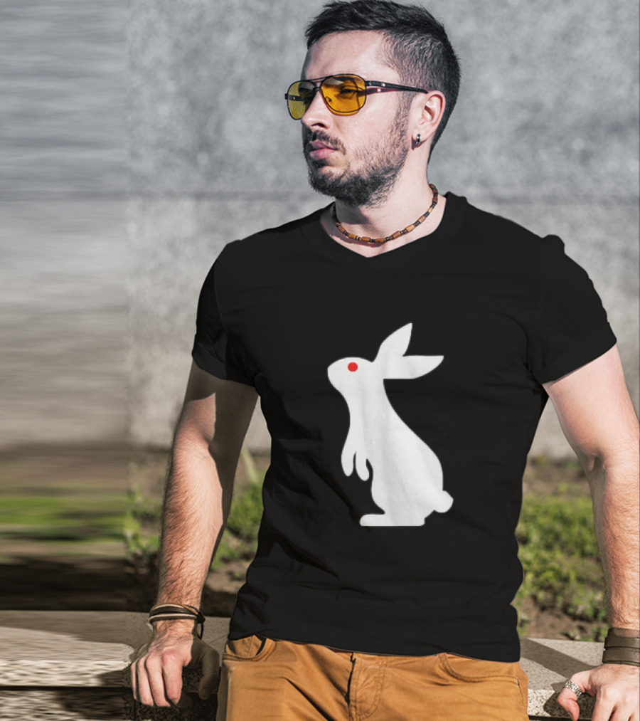 Feed Your Head White Rabbit Men's Black T-Shirt