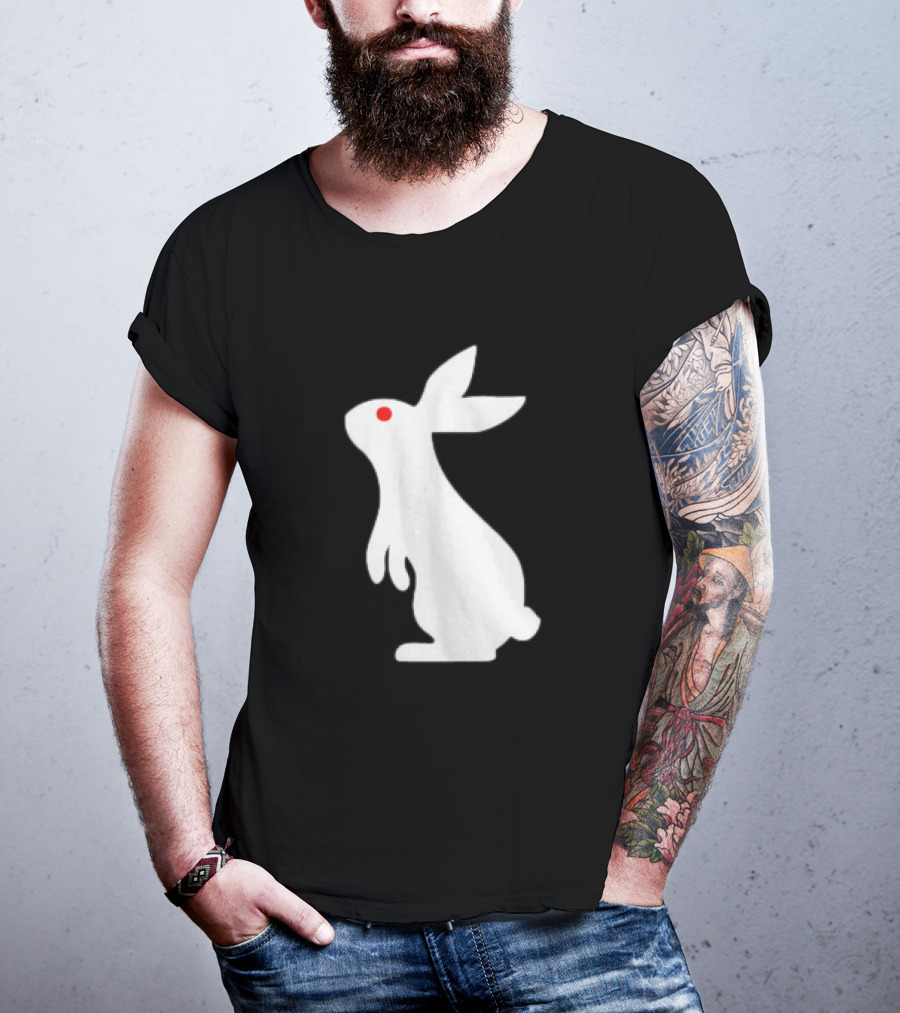 Feed Your Head White Rabbit Men's Black T-Shirt