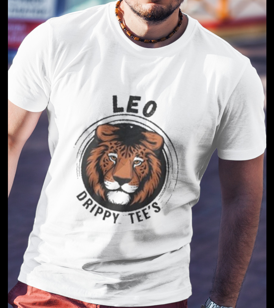 LEO Drippy Tee’s Fierce Lion Head T-Shirt