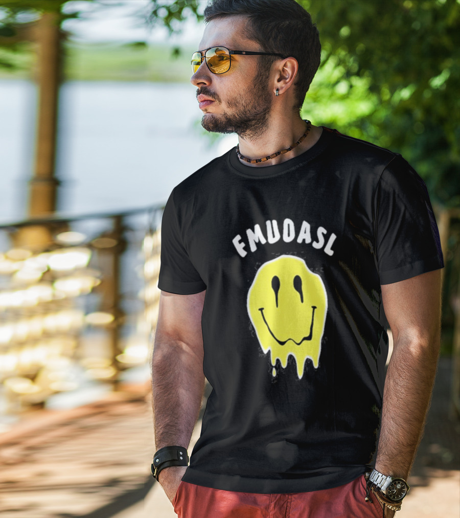FMUOASL Dripping Smiley Face T-Shirt