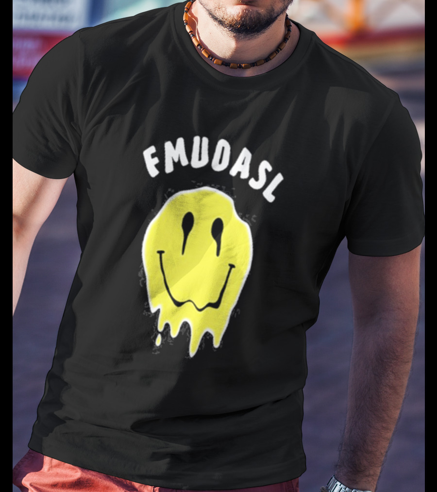 FMUOASL Dripping Smiley Face T-Shirt
