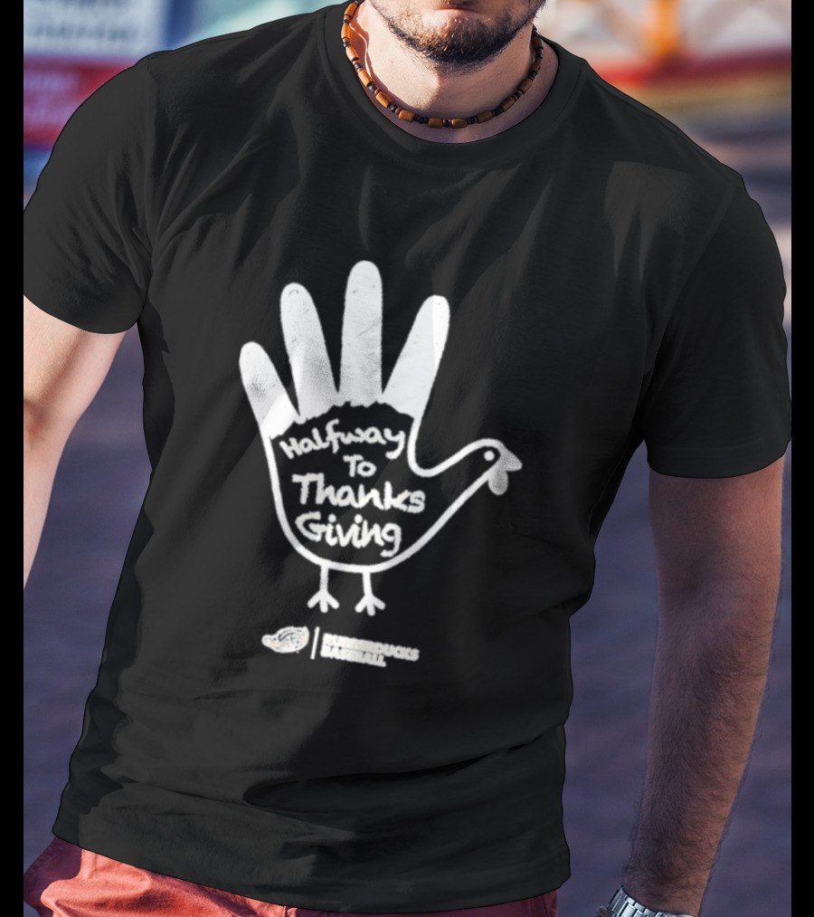 Rubberducks Halfway To Thanksgiving Hand Turkey T-Shirt