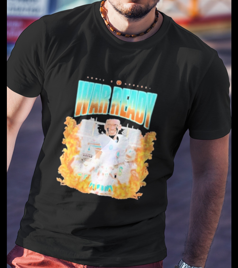 Waddle And Associates War Ready Miami Football Flame Burst T-Shirt