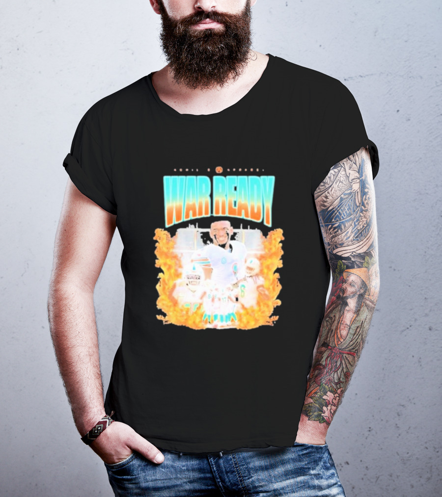 Waddle And Associates War Ready Miami Football Flame Burst T-Shirt