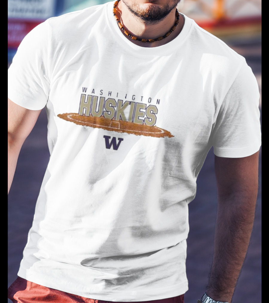 Washington Huskies Baseball Field Logo W T-Shirt