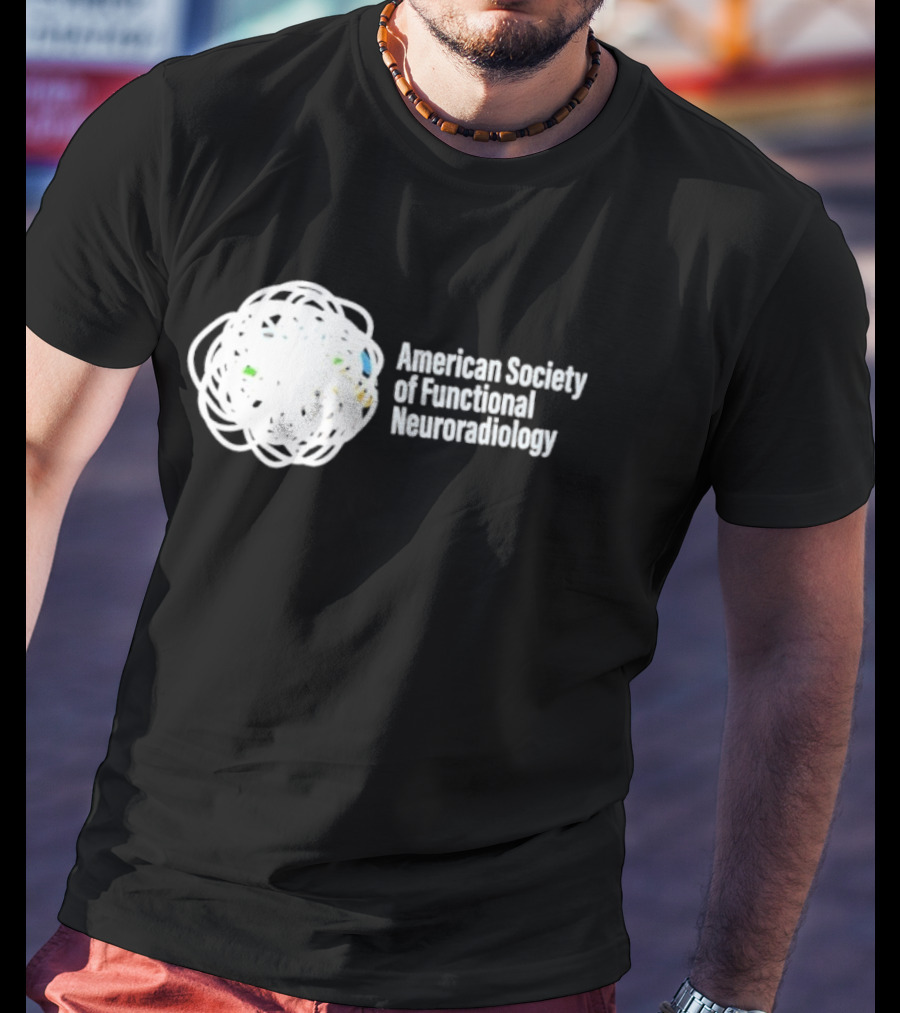 American Society Of Functional Neuroradiology Logo With Abstract Brain T-Shirt