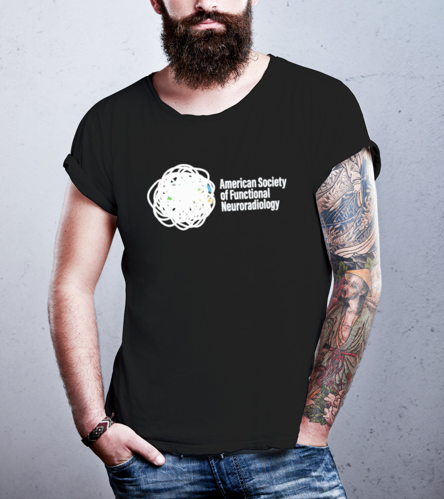 American Society Of Functional Neuroradiology Logo With Abstract Brain T-Shirt
