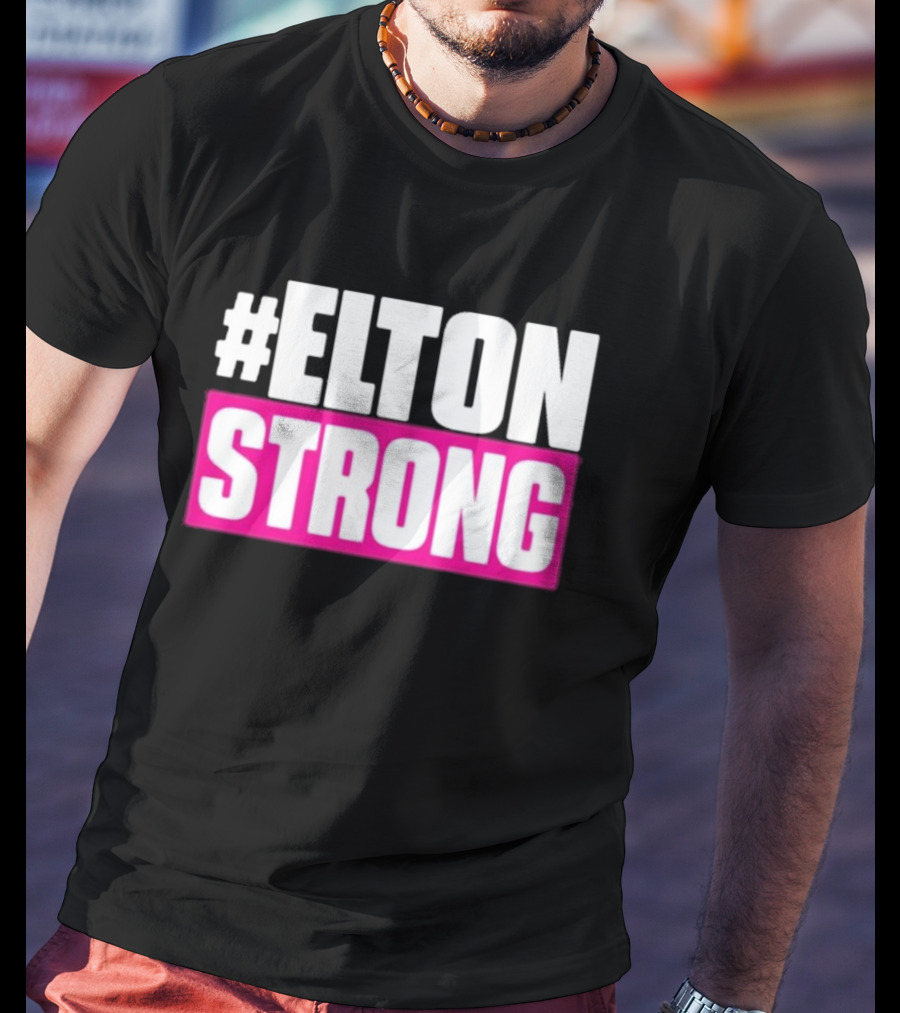 EltonStrong Pink And White Bold Text Design For Bayley Fans T-Shirt