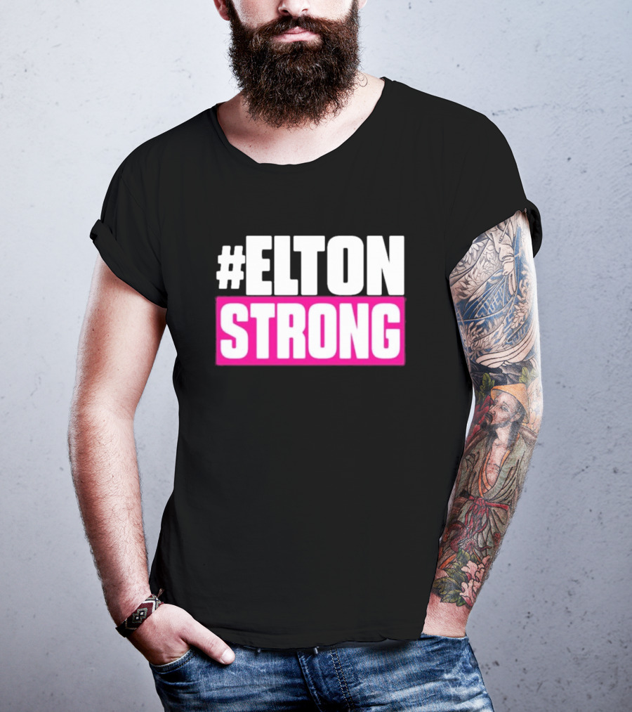 EltonStrong Pink And White Bold Text Design For Bayley Fans T-Shirt