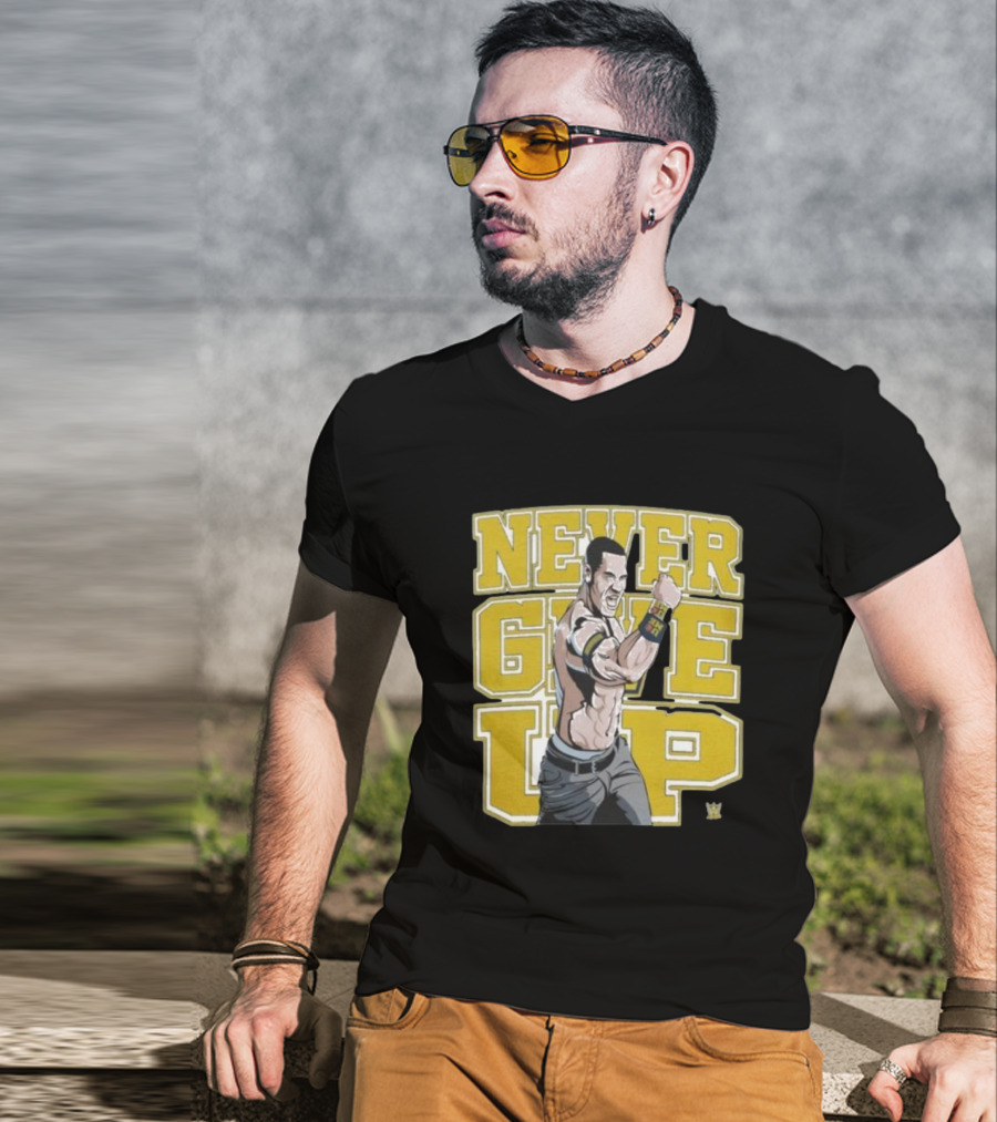 NEVER GIVE UP John Cena WWE T-Shirt