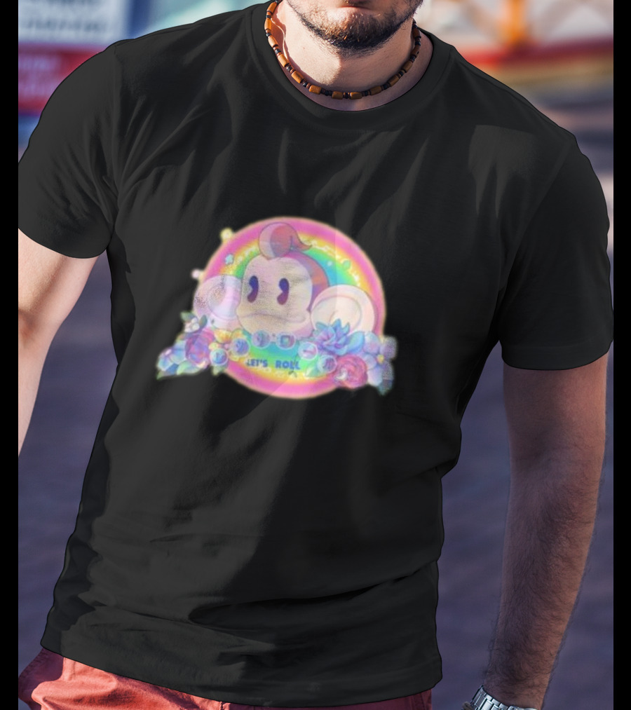 Quit Monkeying Around Let's Roll With Rainbow Monkey And Flowers T-Shirt