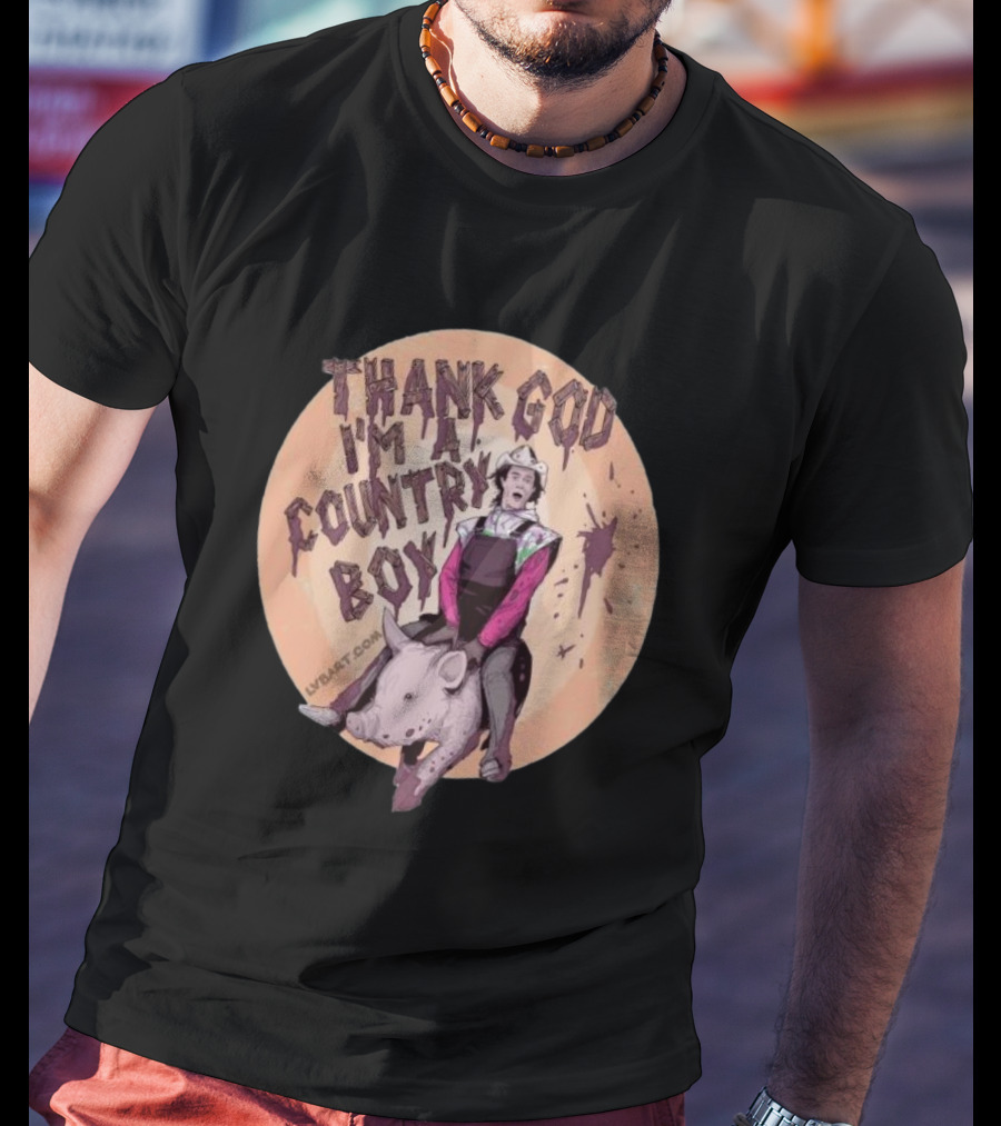 Thank God I'm A Country Boy Riding Pigman T-Shirt