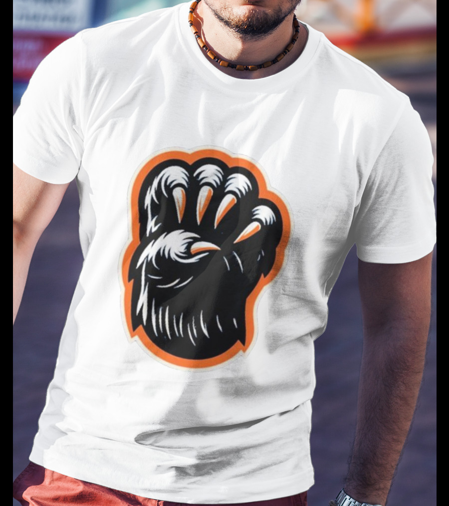 The Claw Foot Horror Paws Black Orange T-Shirt