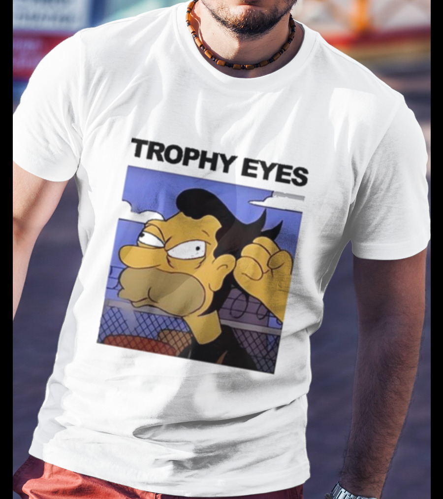 Trophy Eyes Angry Lenny Fence Background T-Shirt