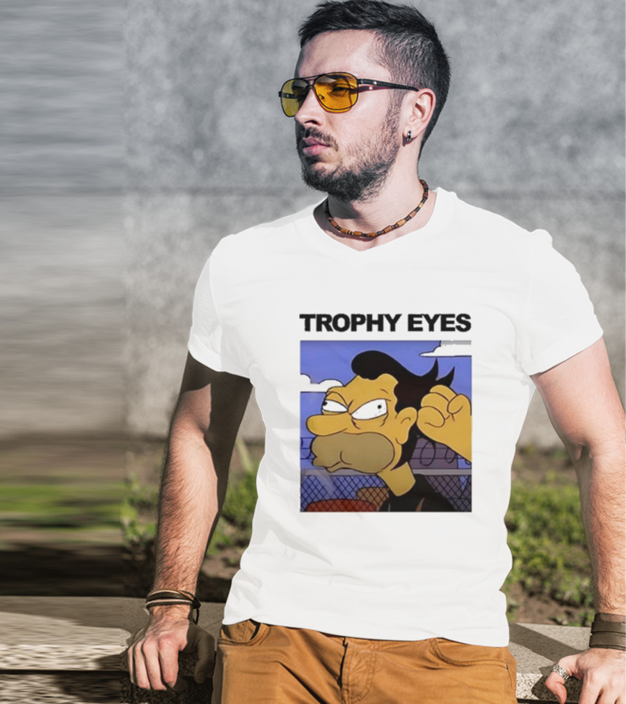 Trophy Eyes Angry Lenny Fence Background T-Shirt