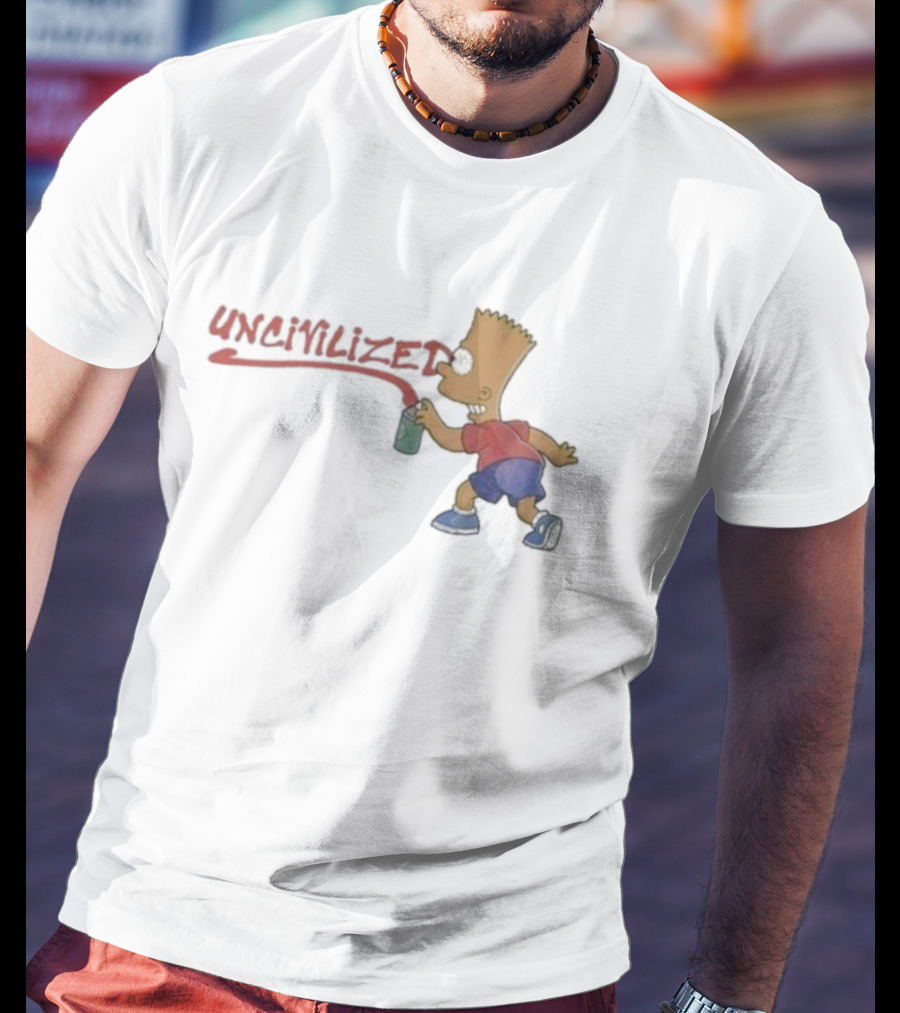 Uncivilized El Barto Graffiti Spray Can Iconic Character T-Shirt