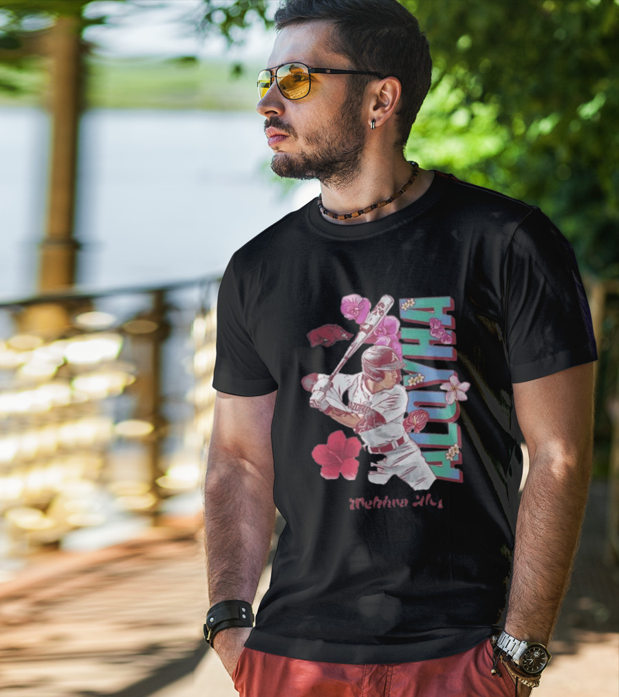Wehiwa Aloyha Aloy Arkansas Baseball Flowers T-Shirt
