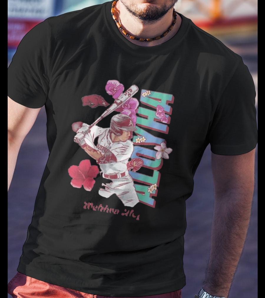 Wehiwa Aloyha Aloy Arkansas Baseball Flowers T-Shirt