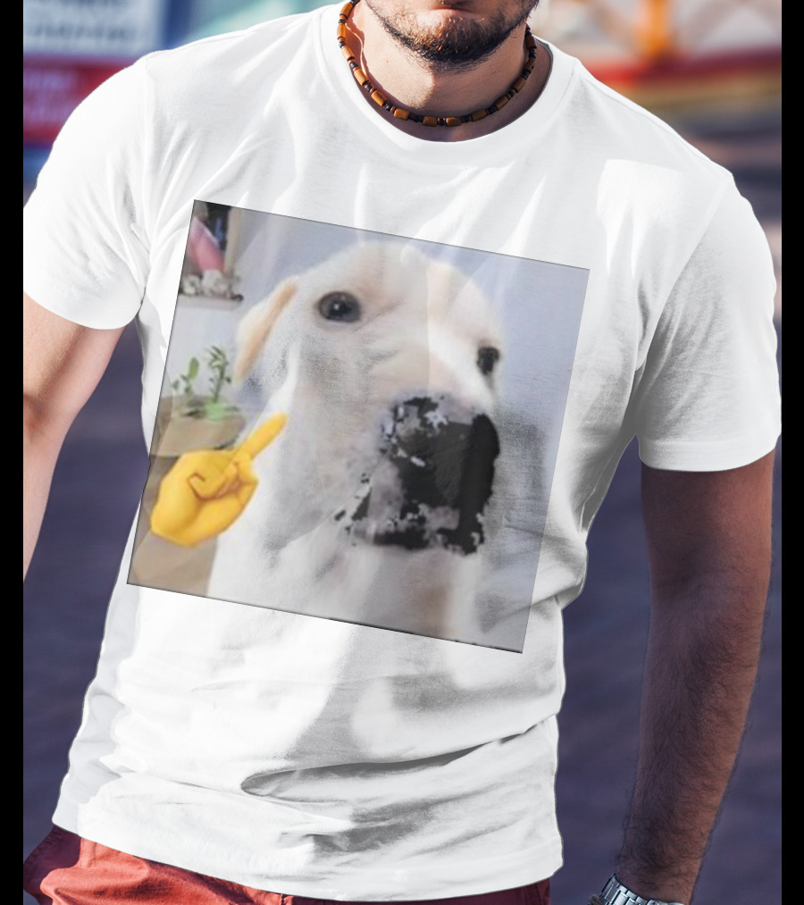 Mewing Cringe Cute Dog Meme Emoji Interaction T-Shirt