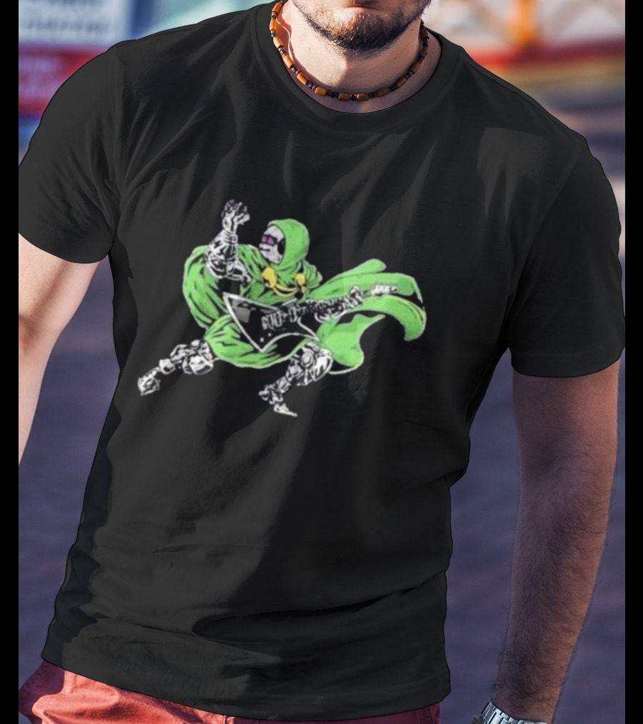 Mfer Doom Inko Metal Guitar Villain Green Cloak T-Shirt