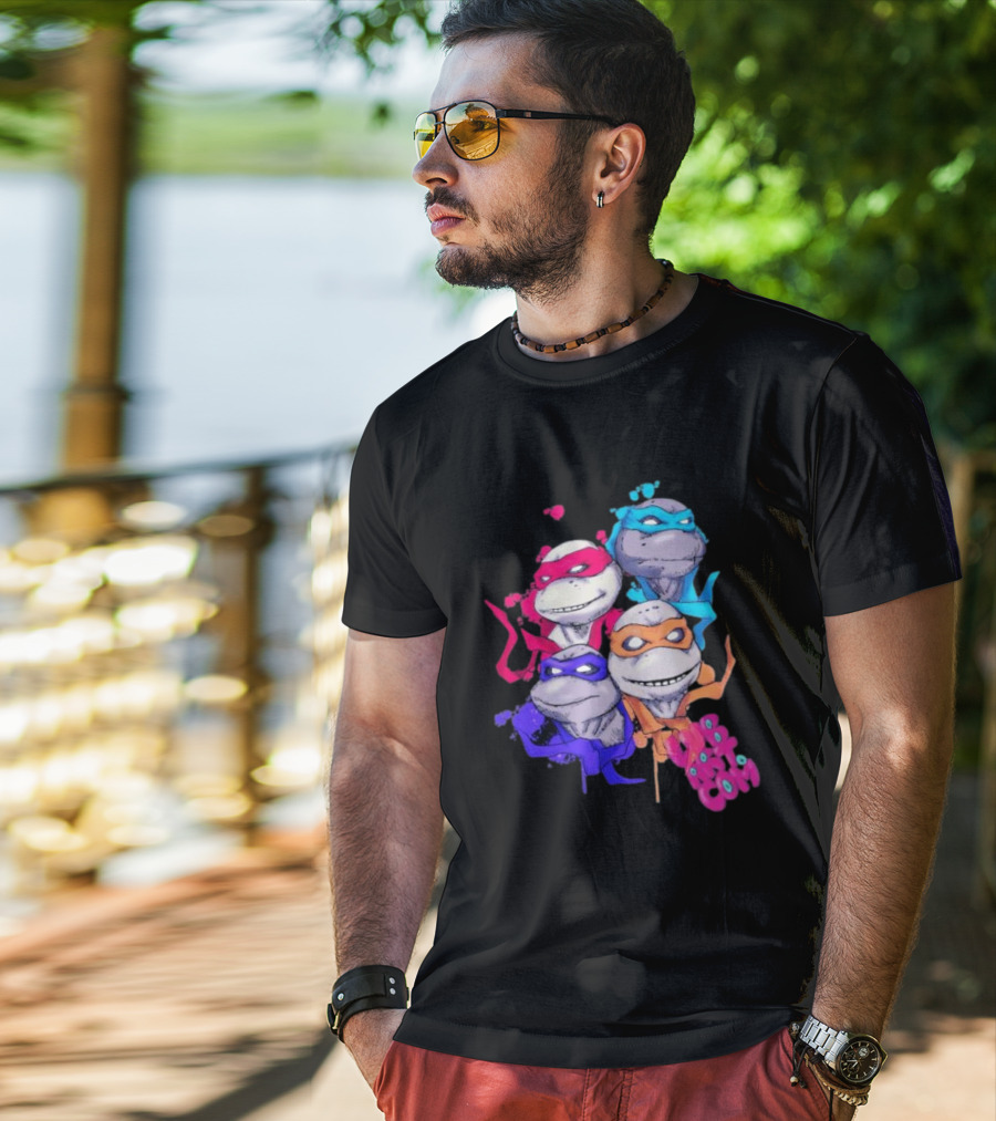 Neon TMNT Characters Pop T-Shirt