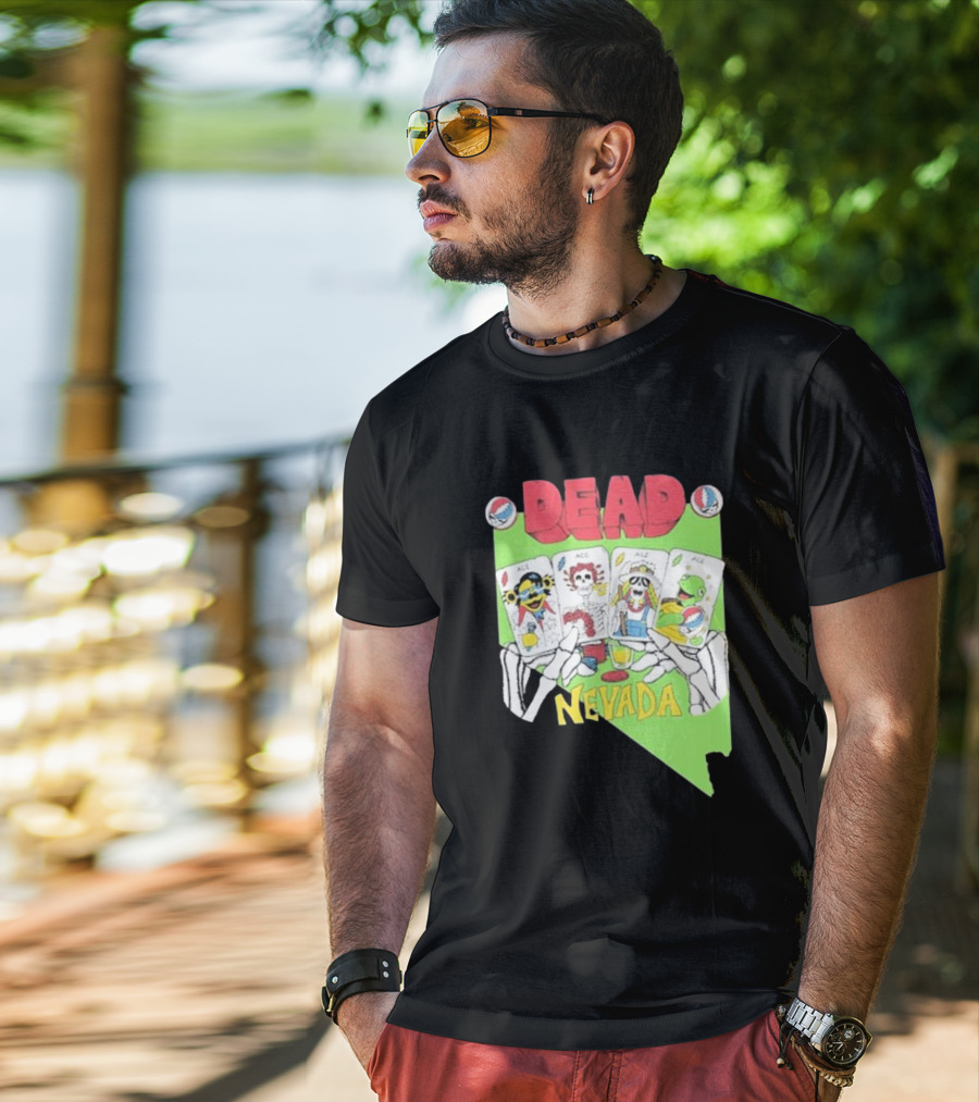Dead Nevada United States Playing Cards Skeleton Hands T-Shirt