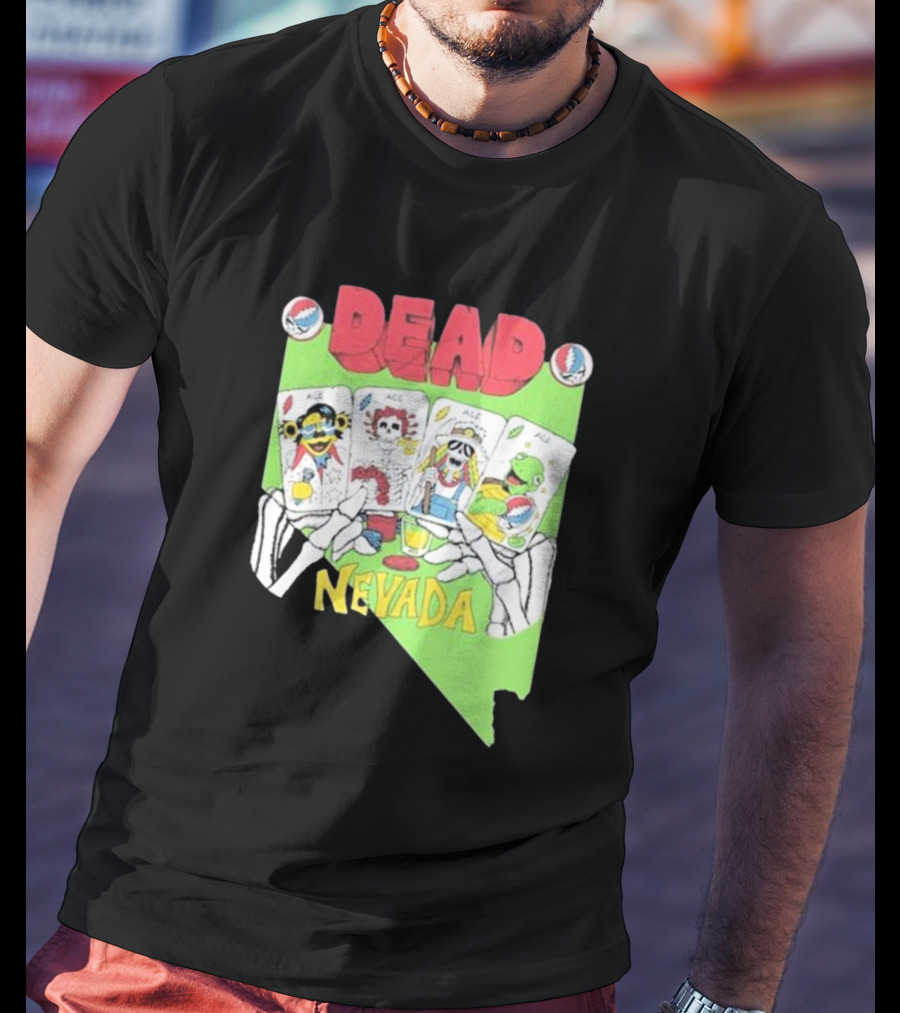Dead Nevada United States Playing Cards Skeleton Hands T-Shirt