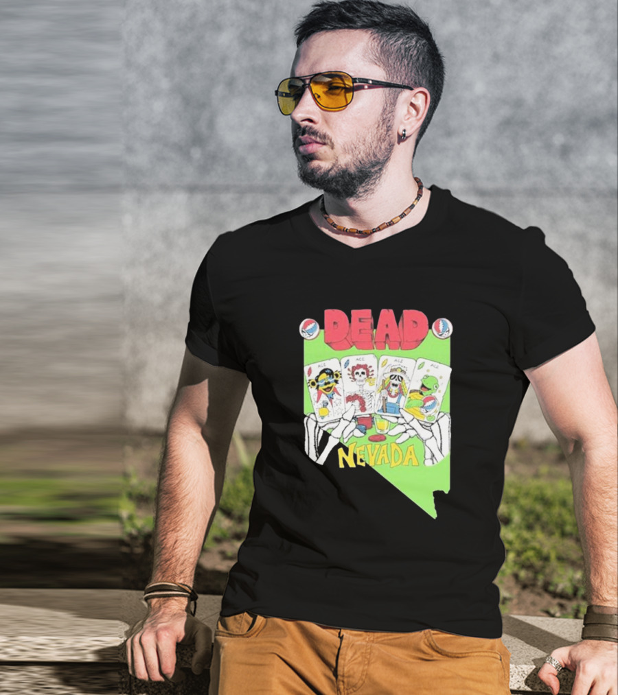 Dead Nevada United States Playing Cards Skeleton Hands T-Shirt
