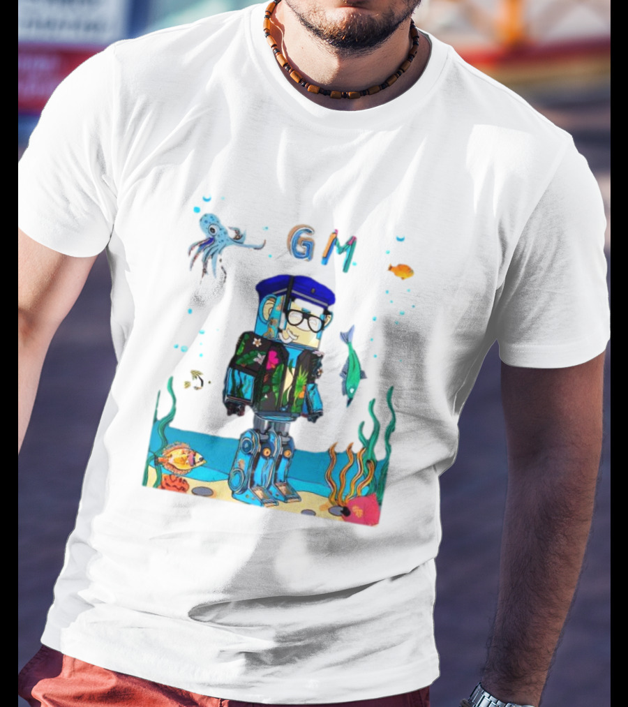 Marine Policeman NFT Robot Monkey Underwater Scene GM T-Shirt