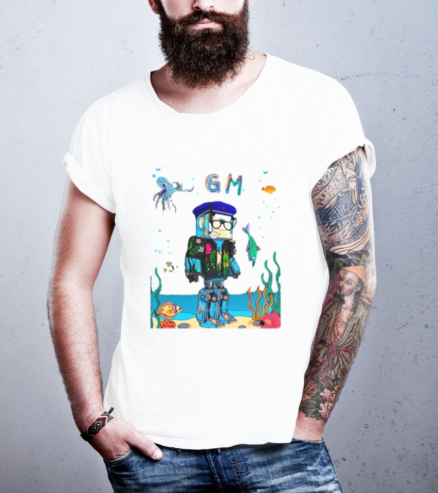 Marine Policeman NFT Robot Monkey Underwater Scene GM T-Shirt