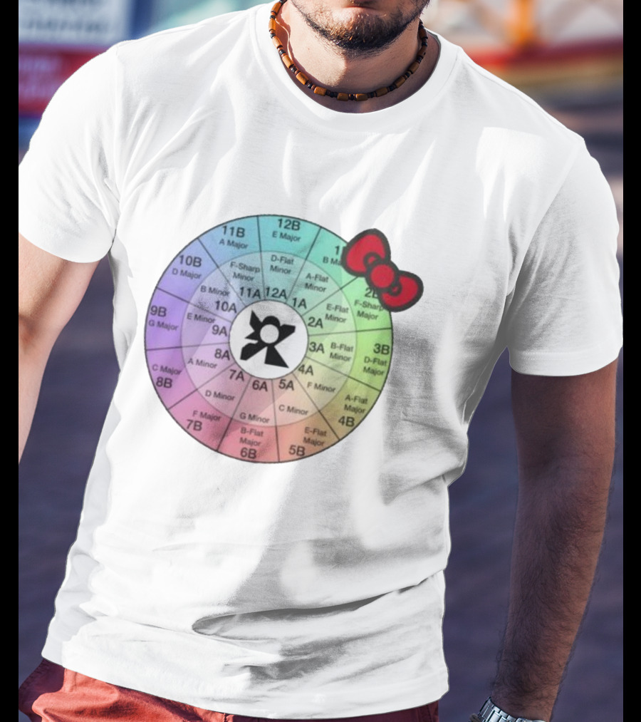 Ramonpang Djs Only Color Wheel Music Key Chart With Hello Kitty Bow T-Shirt