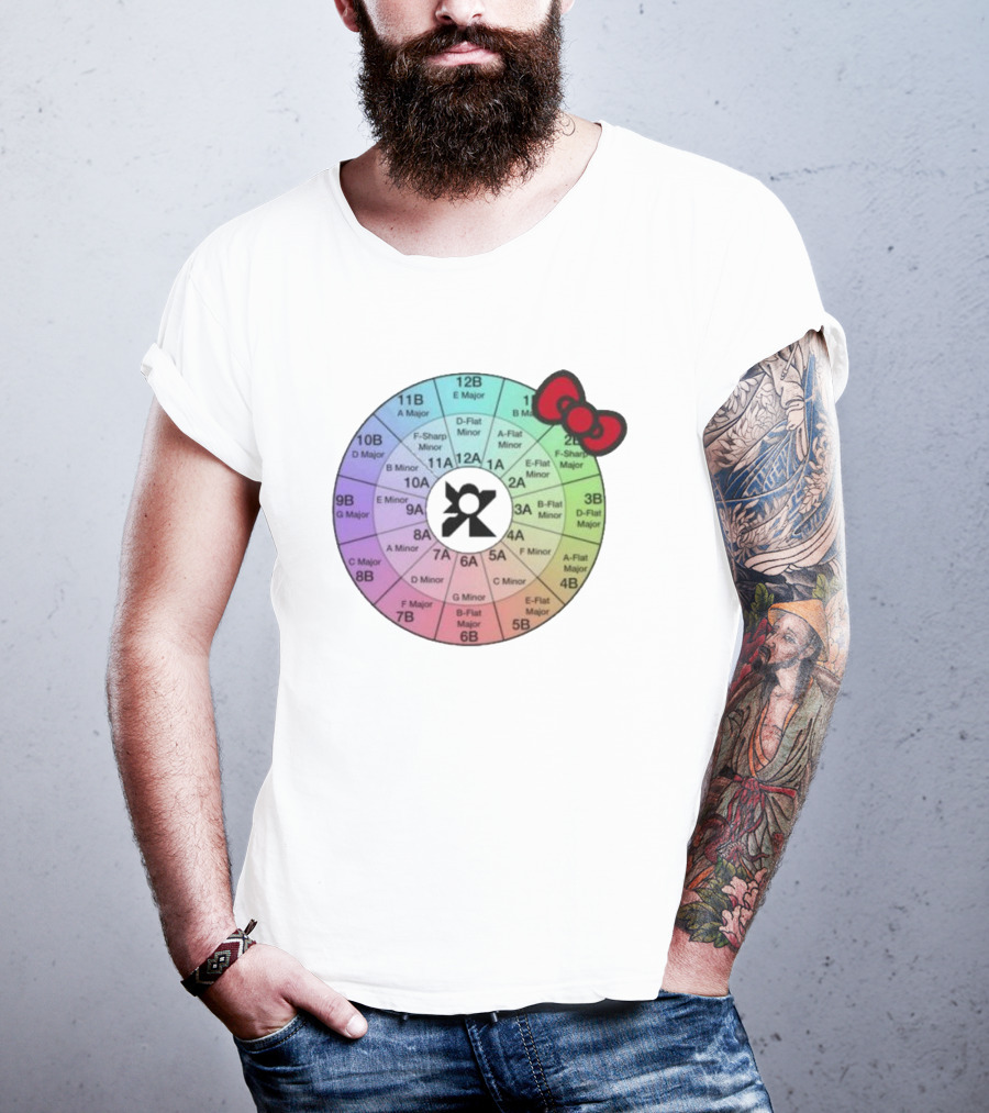 Ramonpang Djs Only Color Wheel Music Key Chart With Hello Kitty Bow T-Shirt