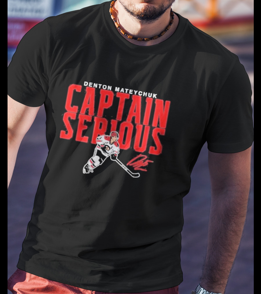 Denton Mateychuk Captain Serious Signature Hockey Player T-Shirt