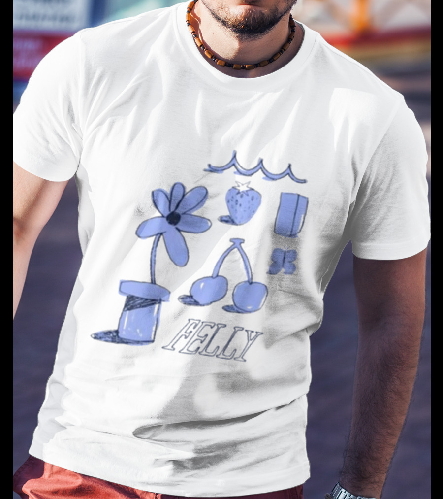 Felly Flower Heart Cherry Butterfly Wavy T-Shirt