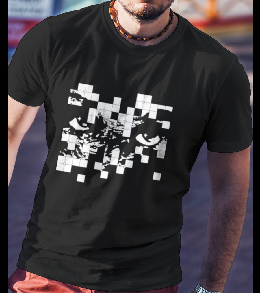 G Jones Paths Eyes Pixelated T-Shirt
