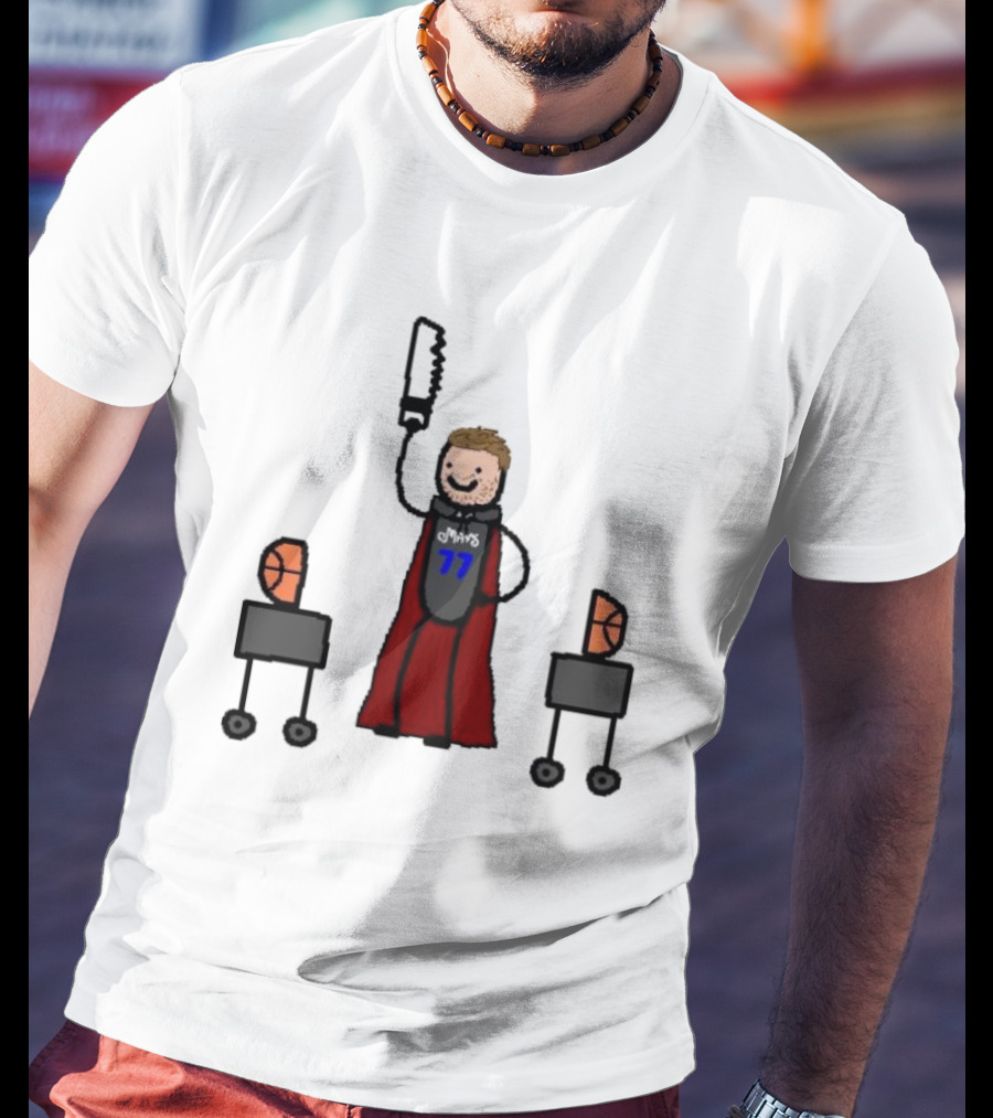 Luka Magic Cut The Basketball In Half NBA Paint Art Style 77 T-Shirt