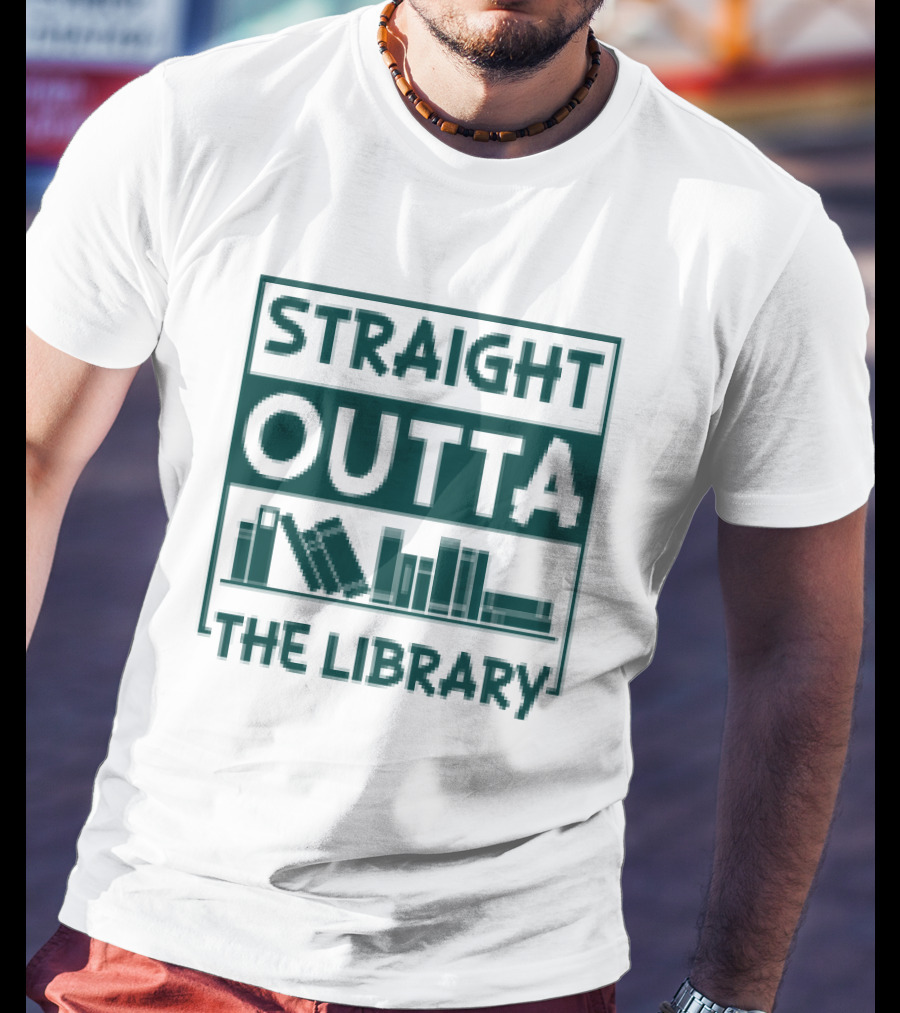 Straight Outta The Library Bookshelves Concept T-Shirt