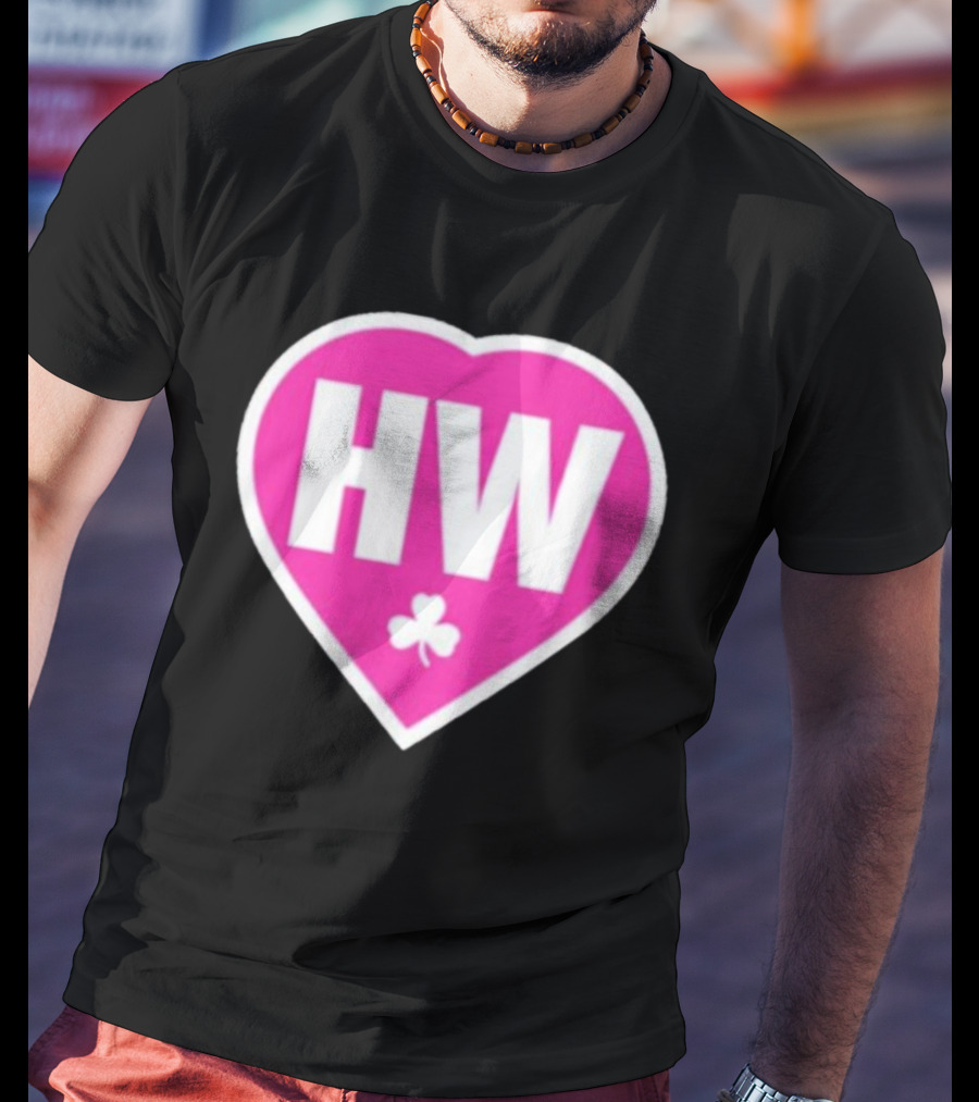 Celtics HW Heart With Pink Clover Move4Heather T-Shirt