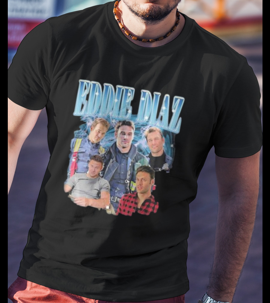 Eddie Diaz Firefighter Tribute Montage T-Shirt