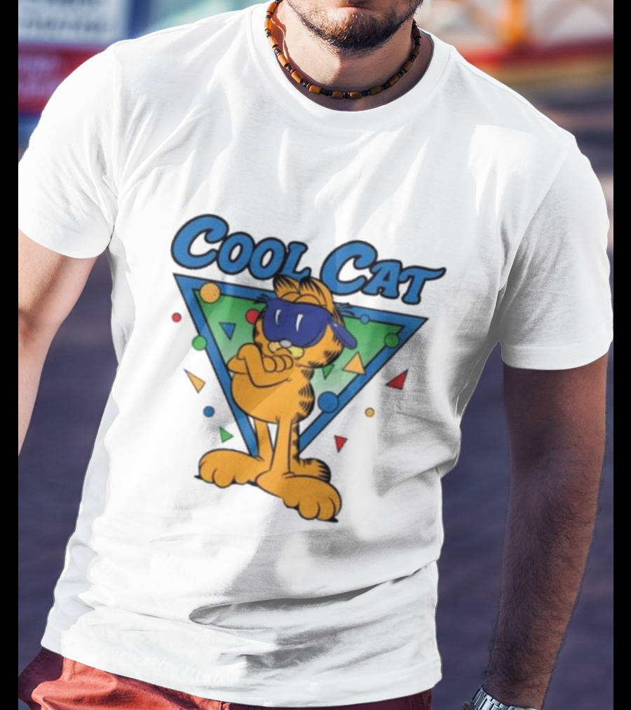 Quinton Reviews Wearing Garfield Cool Cat Retro T-Shirt