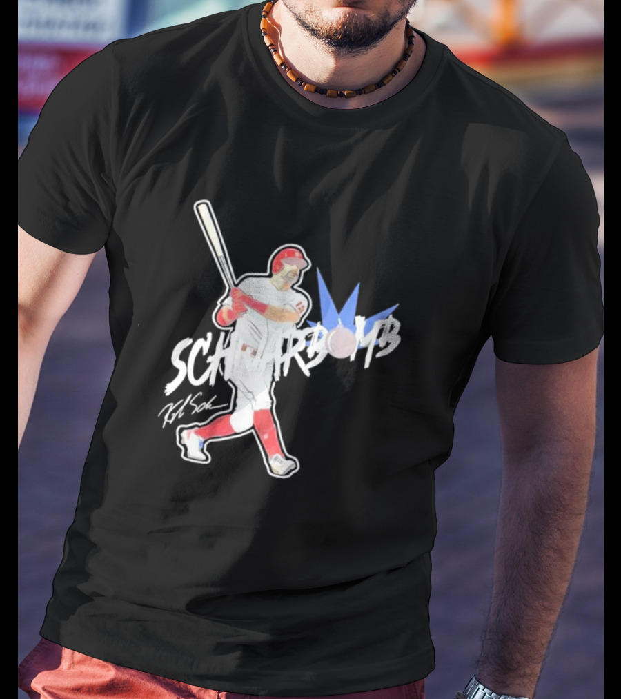 Schwarbomb Illustrated Baseball Swing With Signature Elements T-Shirt