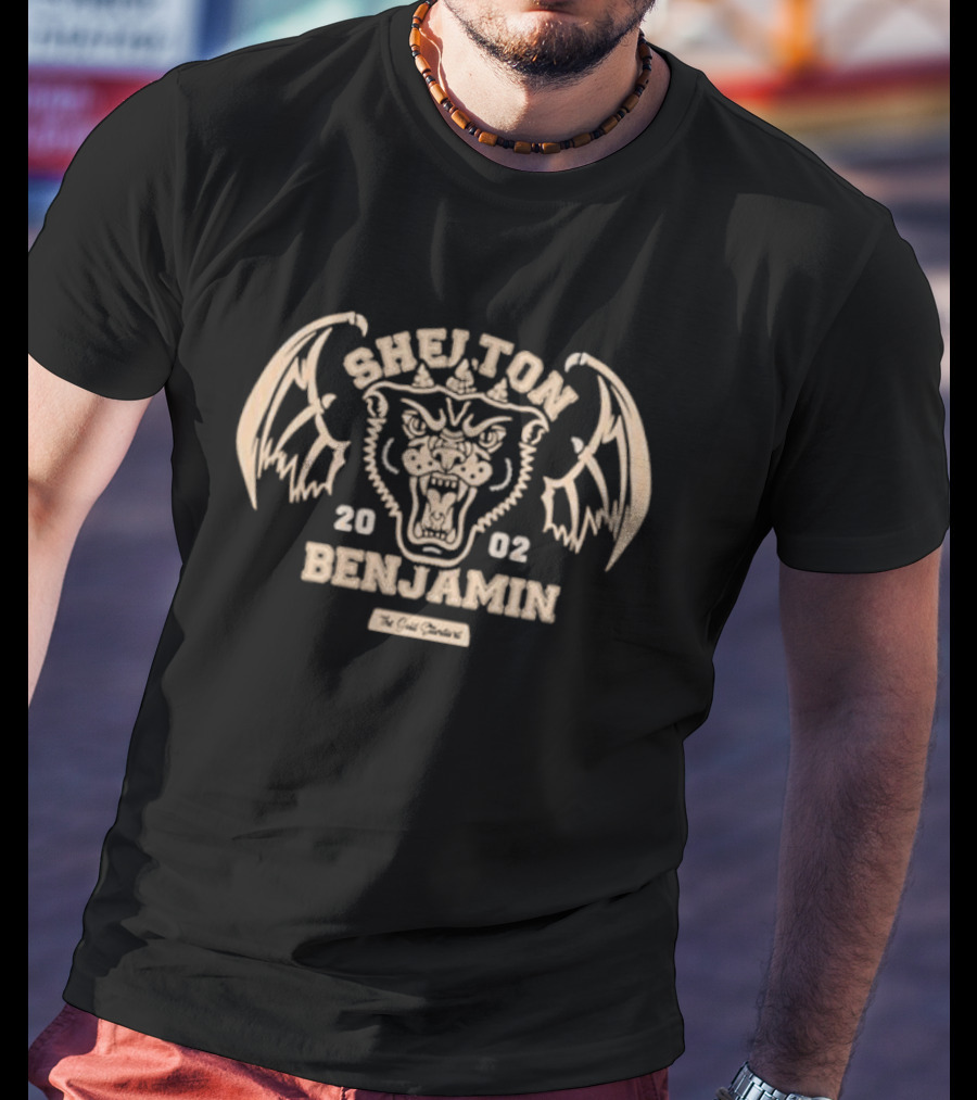 Shelton Benjamin 2002 The Gold Standard Winged Tiger T-Shirt