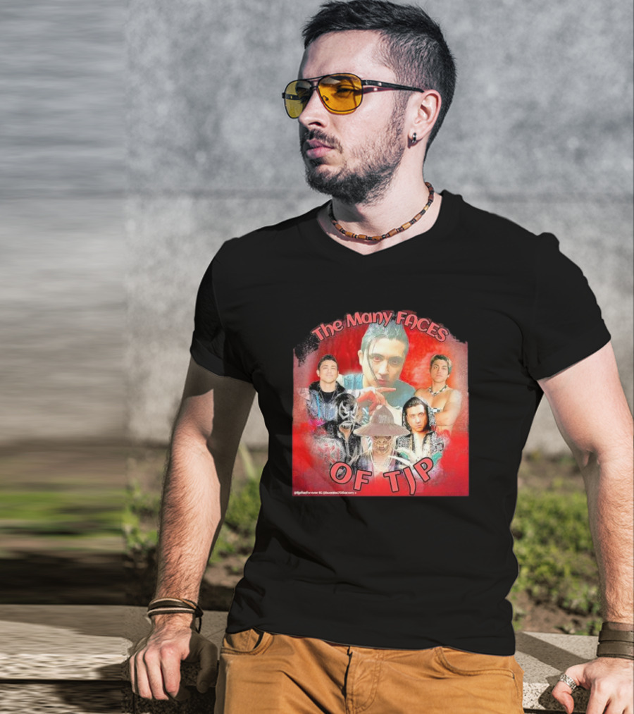 The Many Faces Of TJP Wrestler Transformations And Characters T-Shirt