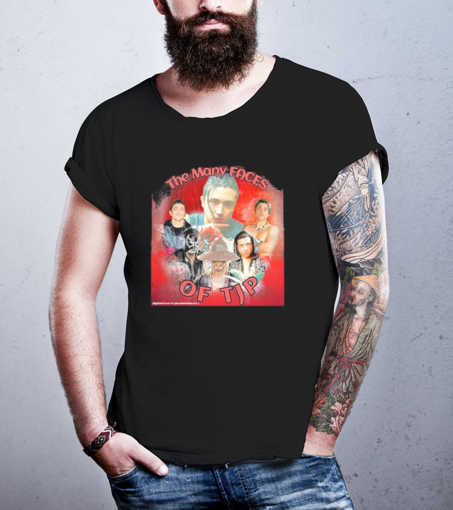 The Many Faces Of TJP Wrestler Transformations And Characters T-Shirt