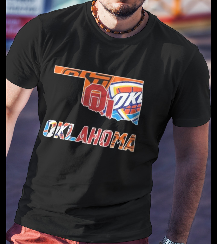 Oklahoma Sports Teams Oklahoma City Thunder Oklahoma State University Cowboys University Of Oklahoma Sooners T-Shirt