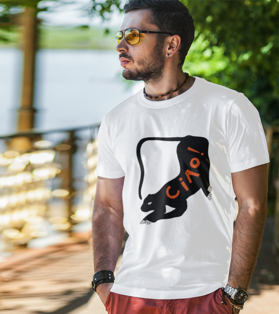 Elena Fiorenza Gatti Ciao Black Cat T-Shirt