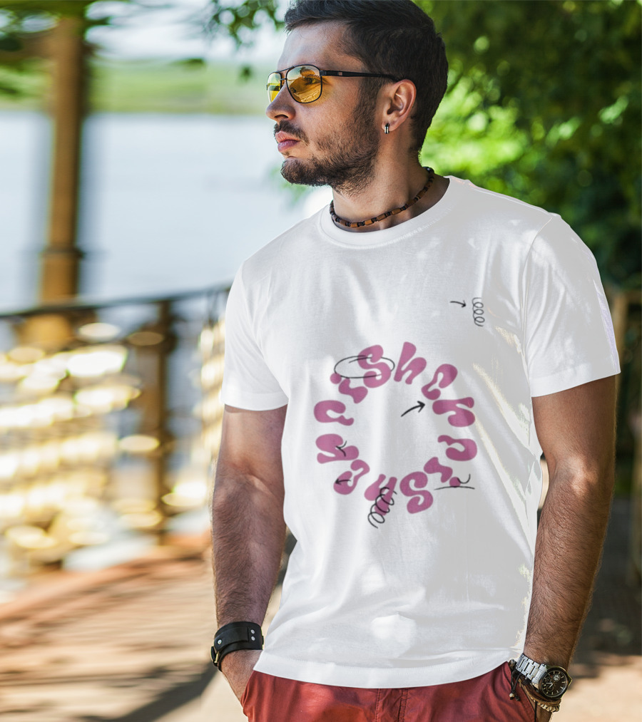 Fisher White Loop Essentials Circular Text T-Shirt