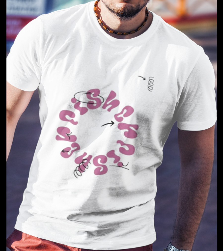 Fisher White Loop Essentials Circular Text T-Shirt